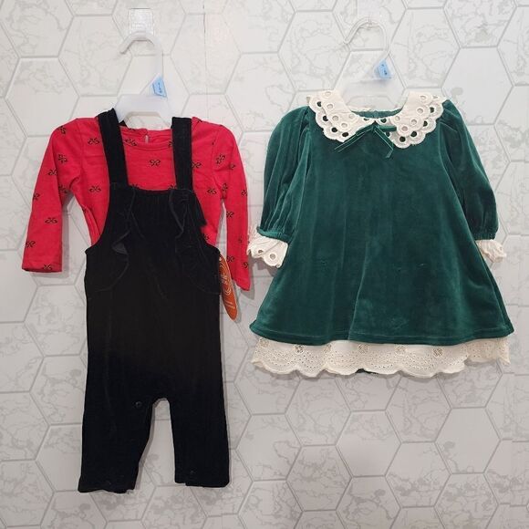 Nwt Baby Girls Holiday Christmas Outfit Bundle - Picture 1 of 9